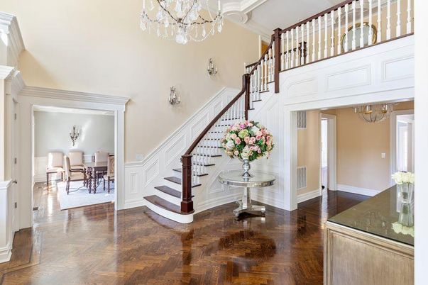 Chandelier, Interior, Wood Texture Flooring