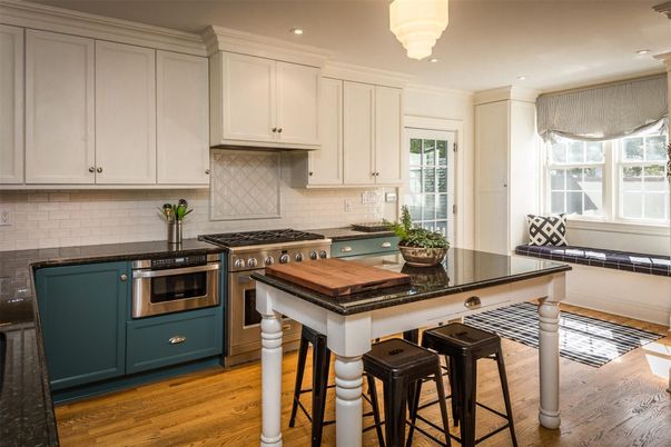 Chandelier, Interior, Kitchen, Recessed Lighting, Stainless Steel Appliances, Wood Texture Flooring
