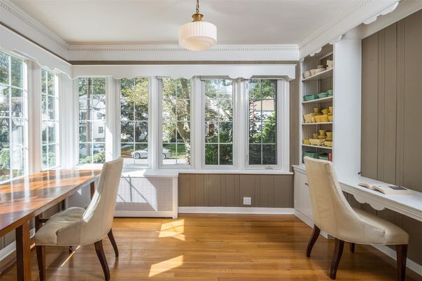 Home Office, Interior, Pendant Lights, Wood Texture Flooring