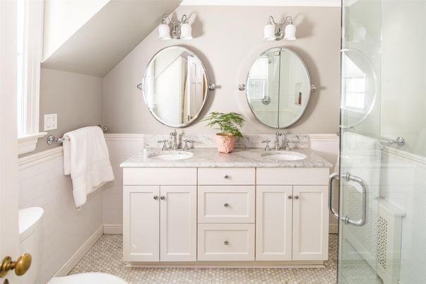 Bathroom, Dual Sink Vanities, Glass Shower, Interior