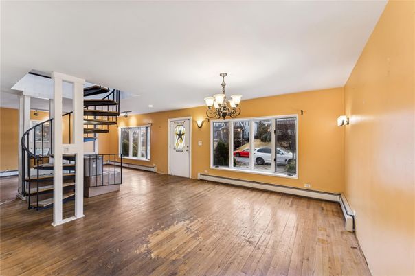Chandelier, Empty room, Interior, Wood Texture Flooring