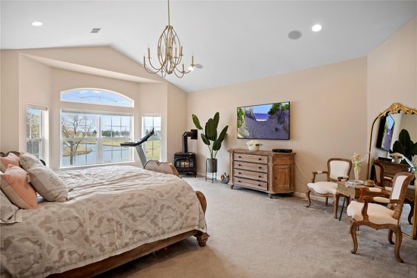 Bedroom, Chandelier, Interior, Recessed Lighting
