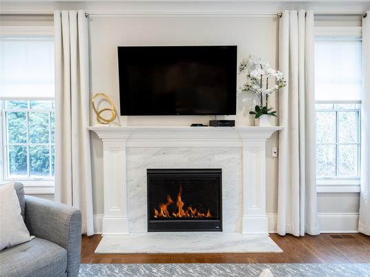 Fireplace, Interior, Wood Texture Flooring