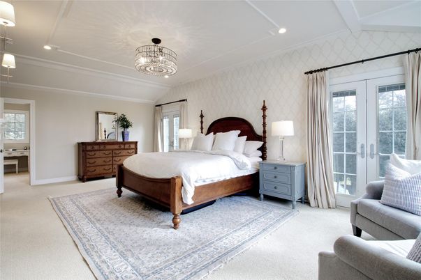 Bedroom, Chandelier, Interior, Recessed Lighting