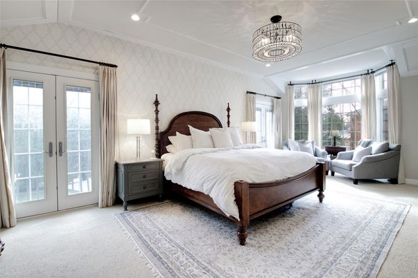 Bedroom, Chandelier, Interior, Recessed Lighting
