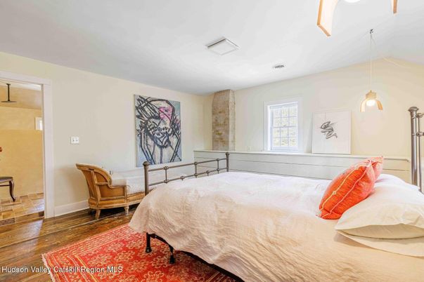 Bedroom, Interior, Pendant Lights, Wood Texture Flooring
