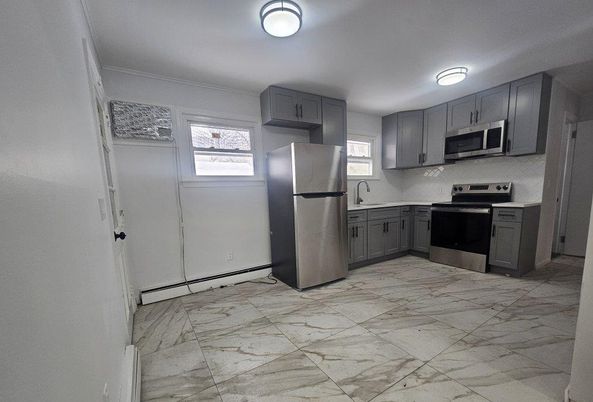 Interior, Kitchen, Marble, Stainless Steel Appliances