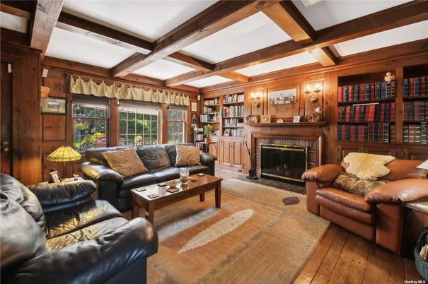 Fireplace, Interior, Living room, Wooden Beams, Wood Texture Flooring, Wooden Walls