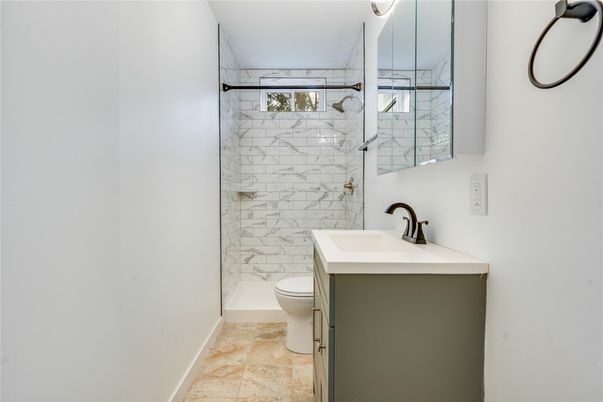 Bathroom, Glass Shower, Interior, Marble Walls