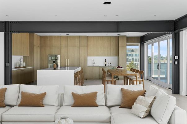 Dining room, Interior, Kitchen, Living room, Recessed Lighting