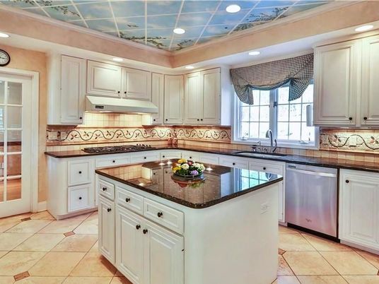 Interior, Kitchen, Recessed Lighting, Stainless Steel Appliances, Tile Countertops