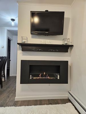 Fireplace, Interior, Wood Texture Flooring