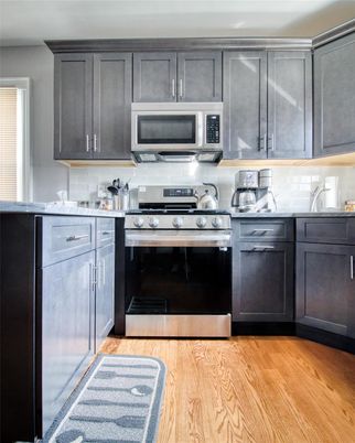 Interior, Kitchen, Stainless Steel Appliances, Wood Texture Flooring