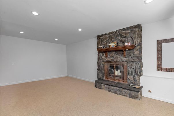 Empty room, Fireplace, Interior, Recessed Lighting