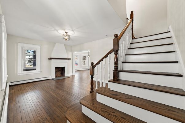 Fireplace, Interior, Wood Texture Flooring