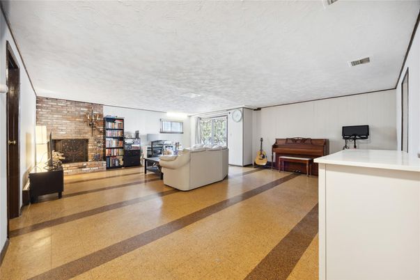 Fireplace, Interior, Living room, Piano, Stone Walls