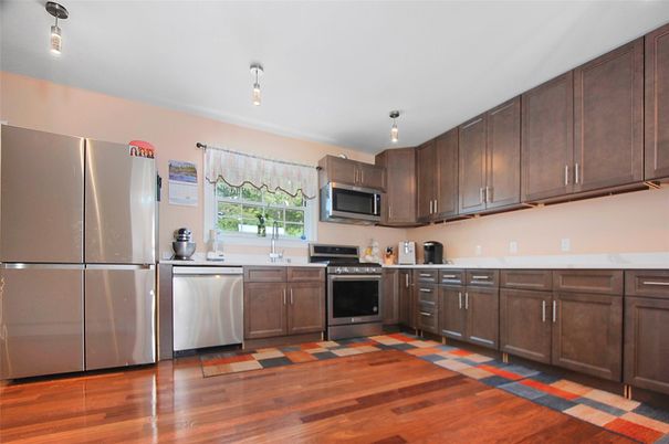 Interior, Kitchen, Stainless Steel Appliances, Wood Texture Flooring