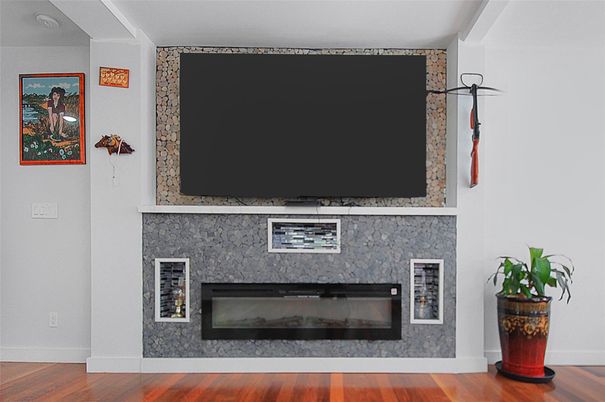 Fireplace, Interior, Wood Texture Flooring