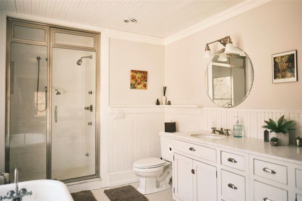 Bathroom, Dual Sink Vanities, Glass Shower, Interior