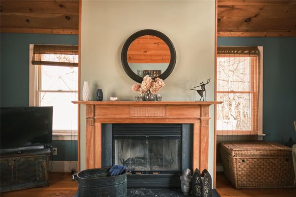 Fireplace, Interior, Wood Texture Flooring