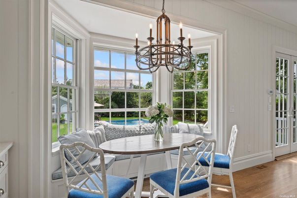 Chandelier, Dining room, Interior, Wood Texture Flooring