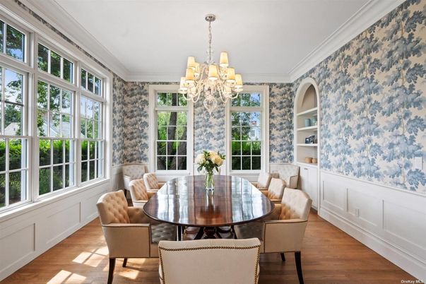 Chandelier, Dining room, Interior, Wood Texture Flooring