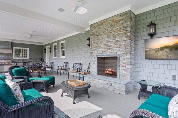 Exterior, Fireplace, Stone Walls