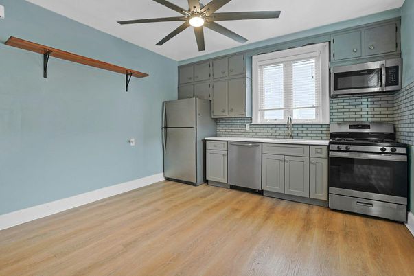 Interior, Kitchen, Stainless Steel Appliances, Wood Texture Flooring