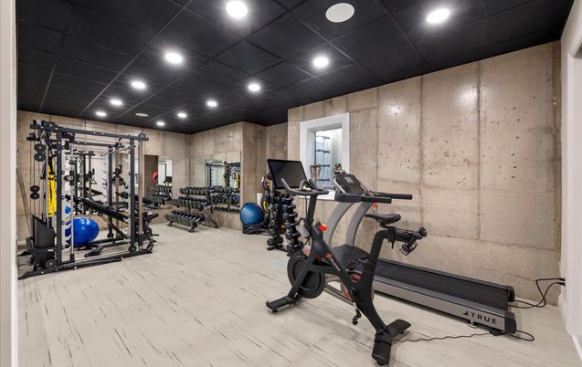 Fitness Equipment, Gym, Interior, Recessed Lighting