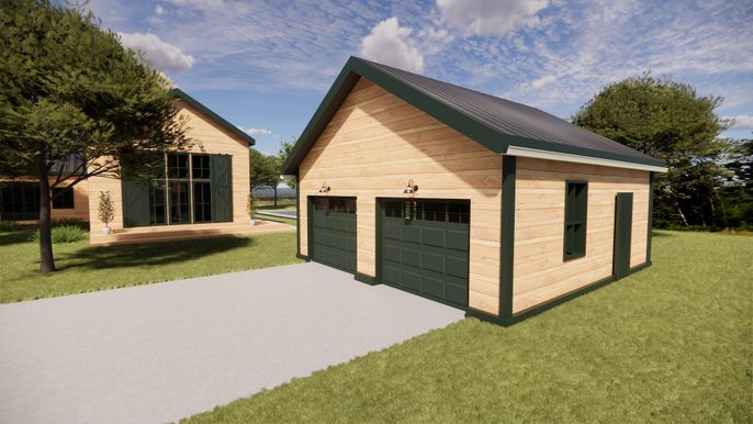 Backyard, Detached Garage, Exterior