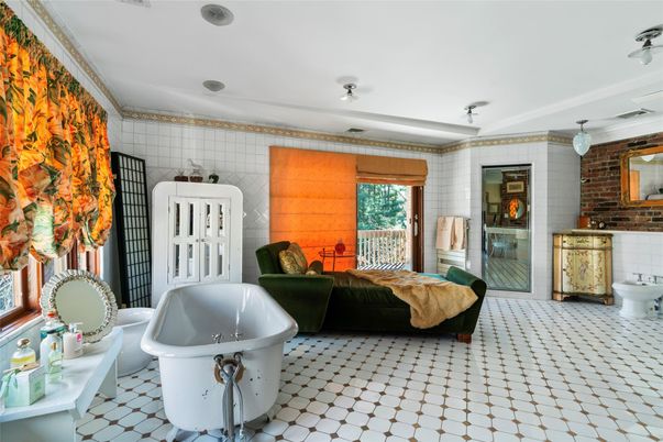 Bathroom, Free Standing Baths, Interior, Stone Walls
