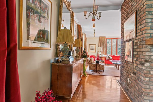 Chandelier, Interior, Stone Walls, Wood Texture Flooring