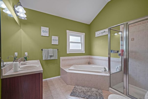 Bathroom, Dual Sink Vanities, Glass Shower, Interior