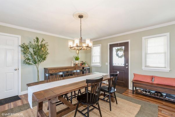Chandelier, Dining room, Interior, Wood Texture Flooring
