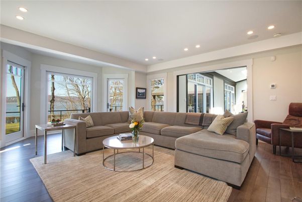 Interior, Living room, Recessed Lighting, Water, Wood Texture Flooring