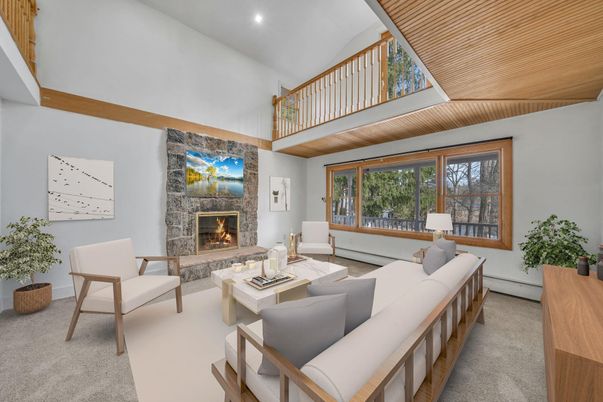 Fireplace, Interior, Living room, Recessed Lighting
