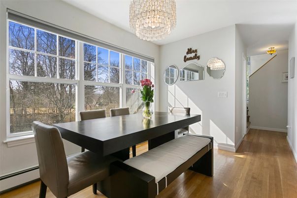 Chandelier, Dining room, Interior, Wood Texture Flooring