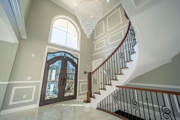 Chandelier, Interior, Marble, Recessed Lighting