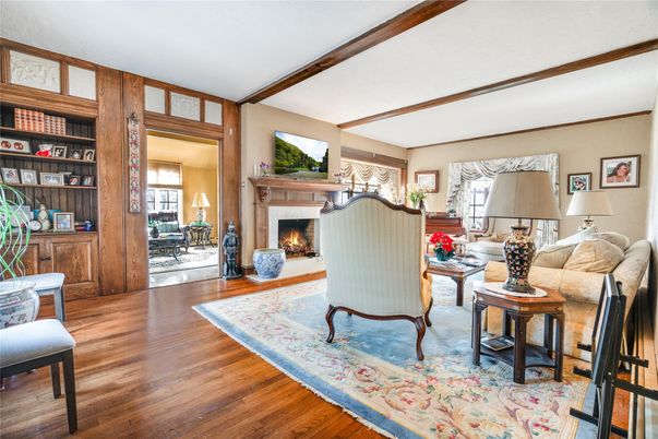 Fireplace, Interior, Living room, Wooden Beams, Wood Texture Flooring