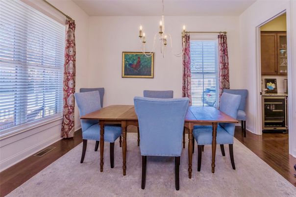 Chandelier, Dining room, Interior, Wood Texture Flooring