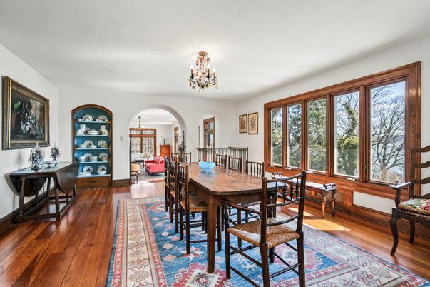 Chandelier, Dining room, Interior, Wood Texture Flooring