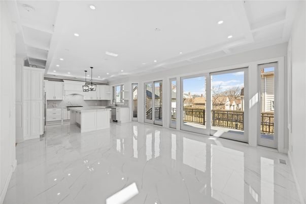 Interior, Kitchen, Marble, Pendant Lights, Recessed Lighting