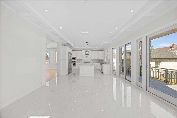 Interior, Kitchen, Marble, Pendant Lights, Recessed Lighting