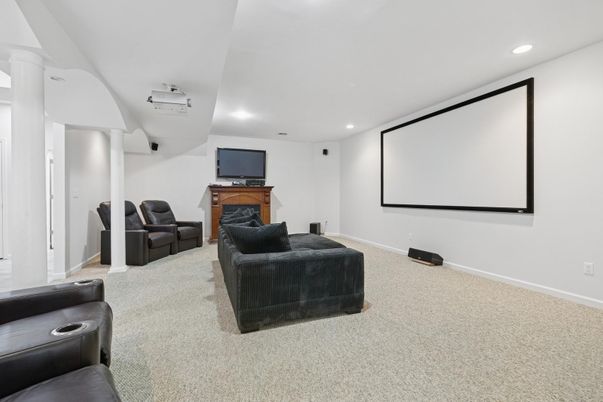 Home Theatre Room, Interior, Projection Screen, Recessed Lighting, Theatre Room