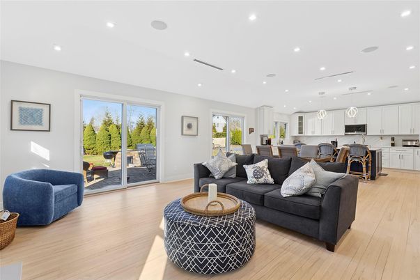Dining room, Interior, Kitchen, Living room, Pendant Lights, Recessed Lighting, Wood Texture Flooring