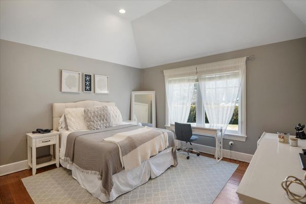 Bedroom, Home Office, Interior, Recessed Lighting, Wood Texture Flooring