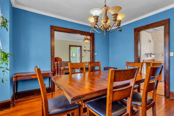 Chandelier, Dining room, Interior, Wood Texture Flooring
