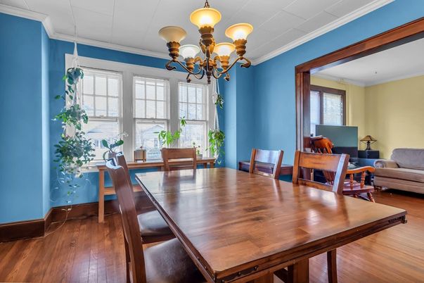 Chandelier, Dining room, Interior, Wood Texture Flooring