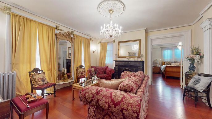 Chandelier, Fireplace, Interior, Living room, Wood Texture Flooring
