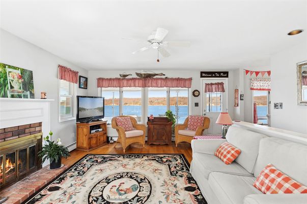 Fireplace, Interior, Living room, Water, Wood Texture Flooring